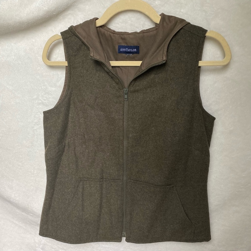 Ann Taylor Green Wool Vest